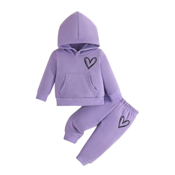Utoimkio Baby Boy Girls Clothes Fall Winter Outfits Cute Print Long Sleeve Hoodie Tops & Jogger Pants Set Fall Winter Clothes