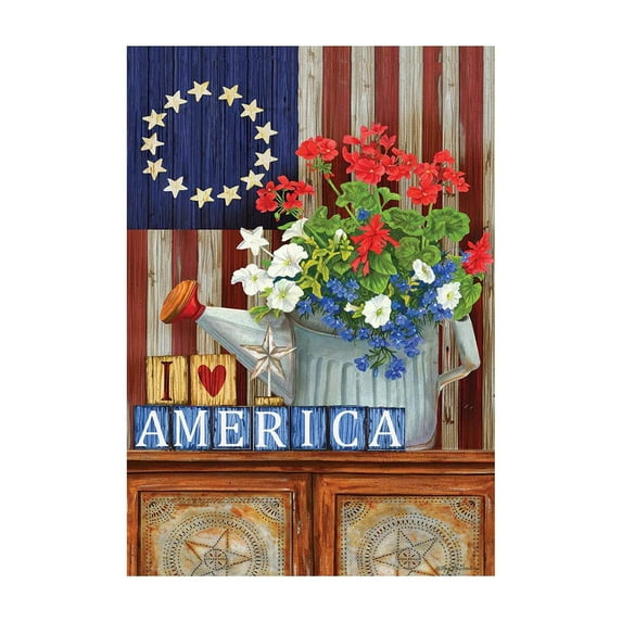 Utoimkio 12x18 Inch American Flag Welcome Garden Flag, Double-sided Rustic USA Patriotic Flag Outdoor Decorations Memorial Day Celebration Decor for Front Yard Lawn Patio Outside