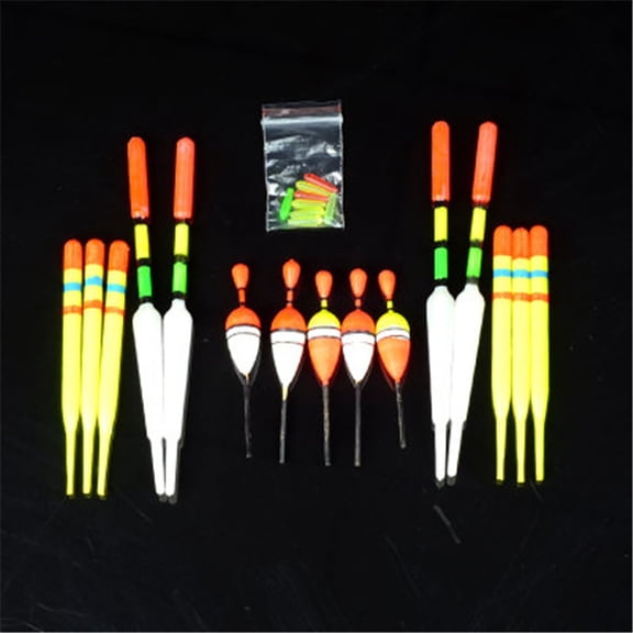 Utoimkio 15Pcs Fishing Float Tackle Set,Sea Fishing Floats Vertical Buoy Bobber,Fishing Bobbers Fishing Floats Assorted Size for Most Type Angling Fish Accessories