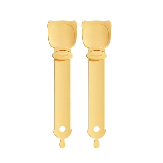 Utoimkio 2 Pack Cat Strip Feeders Cat Strip Squeeze Spoon,Cute Cat Head Shape Cat Strip Squeeze Spoons Multifunctional 2 in 1 Cat Food Dispenser Cat Food Spoon for Wet Food Cat Pet Supplies