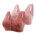 thumbnail image 1 of Utoimkio 2 Pack Front Closure Wireless Bras for Women Comfort Breathable Full Coverage Bras for Women No Underwire Everyday Bras, 1 of 8