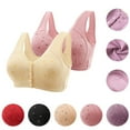 thumbnail image 1 of Utoimkio 2 Pack Front Closure Wireless Bras for Women Comfort Breathable Full Coverage Bras for Women No Underwire Everyday Bras, 1 of 9