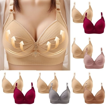 Utoimkio 2 Pack Push Up Bras for Women No Underwire Full Coverage T Shirt Bras for Women Comfortable Breathable Everyday Bras