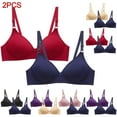 thumbnail image 1 of Utoimkio Clearance 2 Pack Push Up Bras for Women No Underwire Full Coverage T Shirt Bras for Women Comfortable Breathable Everyday Bras, 1 of 6