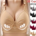thumbnail image 1 of Utoimkio 2 Pack Wireless Bras for Women Plus Size Comfort Full Coverage Bras for Women No Underwire Everyday Bras, 1 of 5