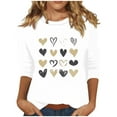 thumbnail image 1 of Utoimkio 3/4 Sleeve Shirts for Women Plus Size Casual Floral Print Crewneck Loose Fit Pullover Shirts Tops for Women, 1 of 4