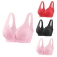 thumbnail image 1 of Utoimkio 3 Pack Nursing Bras for Women Breastfeeding Front Closure Maternity Bras for Pregnancy No Underwire Elastic Comfort Breathable Everyday Nursing Bras for Women, 1 of 4