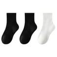 thumbnail image 1 of Utoimkio 3Pcs Boys Girls Cotton Crew Ankle Socks Solid Color Athletic Socks Soft Breathable Unisex School Socks for Ages 3-16 Years, 1 of 6