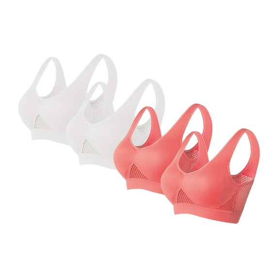 Utoimkio Clearance 4 Pack Sports Bras for Women High Support Hollow Out Breathable Comfortable Bras for Women Summer Workout Yoga Sports Bras for Women
