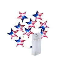 Utoimkio 4th of July Decorations Red White Blue Stars String Lights,3.28Ft Battery Operated Patriotic LED Star Fairy Lights for Independence Day Patriotic Decorations Party Supplies