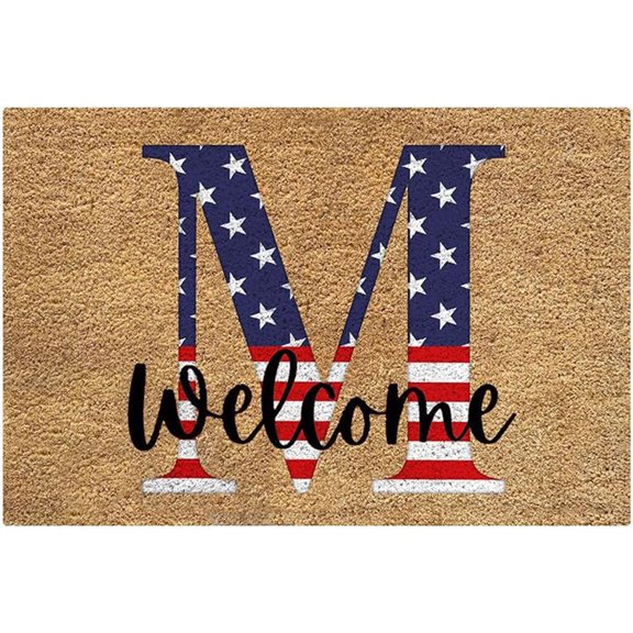 Utoimkio 4th of July Door Mat American Flag Stars Stripes Patriotic Decorations Doormat Entrance Door Rug Red White Blue Summer Floor Mat for Memorial Day Independence Day Home Decor