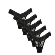 Utoimkio Clearance 5 Pack Lace G String Thongs for Women Sexy Underwear Low Rise Women's Clear Lingerie Briefs Panties for Women