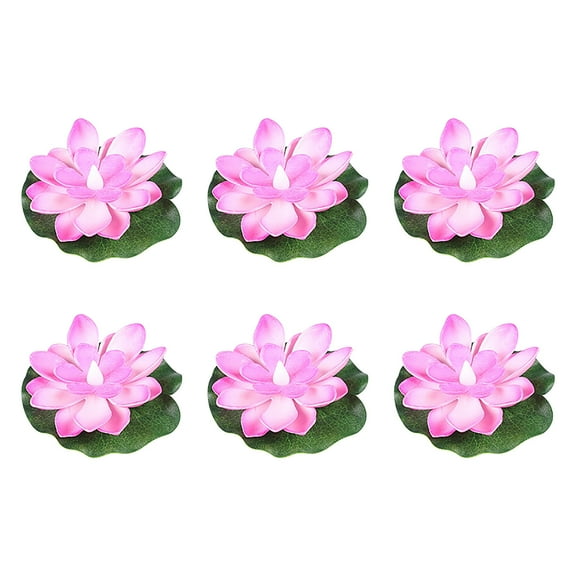 Utoimkio 6 Pack Floating Pool Lights,Pond Light LED Lotus Flower Lamp,Battery Operated Multicolor Fun Pool Accessories for Pool at Night Outdoor Swimming Gifts Christmas Decorations
