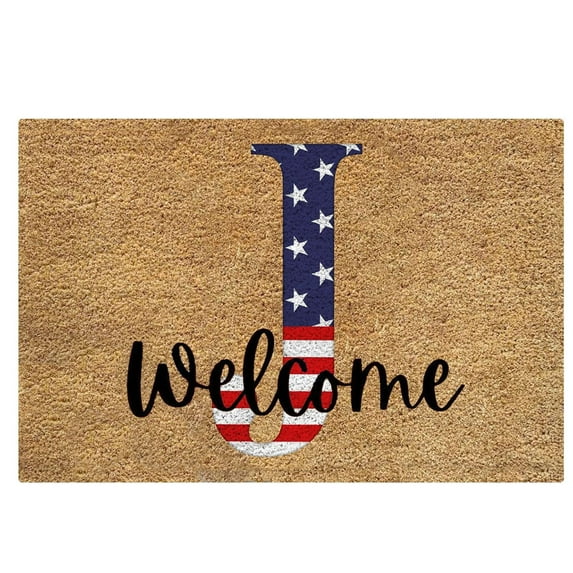 Utoimkio American Flag Patriotic Doormat Welcome Door Mats for Front Door,4th of July Red White and Blue Patriotic Rug Memorial Day Floor Mat for Holiday Outdoor Indoor Home Decor