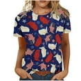 thumbnail image 1 of Utoimkio American Flag Tee Shirt for Women 4th of July Memorial Day Gift T Shirt Casual Short Sleeve Star Striped Print Summer Tee Tops for Women, 1 of 6
