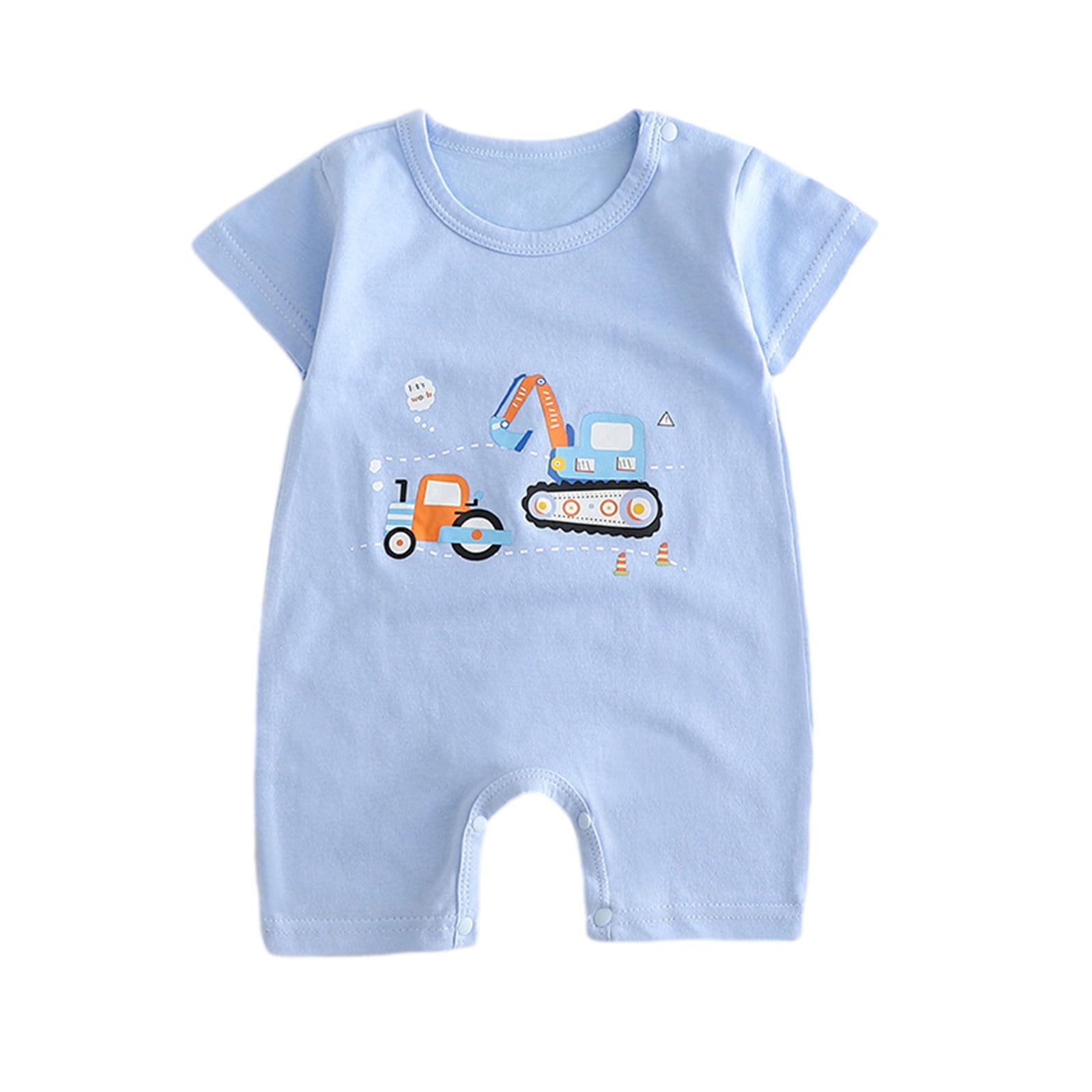 Summer Baby Boys And Girls Cartoon Print Short Sleeves Crew Neck bodysuit