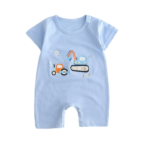 Utoimkio Baby Boy Summer Short Sleeve Jumpsuits Cartoon Print One Piece Romper Infant Summer Overall Clothes Size 1-12M