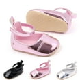 thumbnail image 1 of Utoimkio Baby Girls Dress Shoes Infant Cute Flats Non-Slip Soft Sole Princess Shoes for Newborn 3-11 Months, 1 of 7