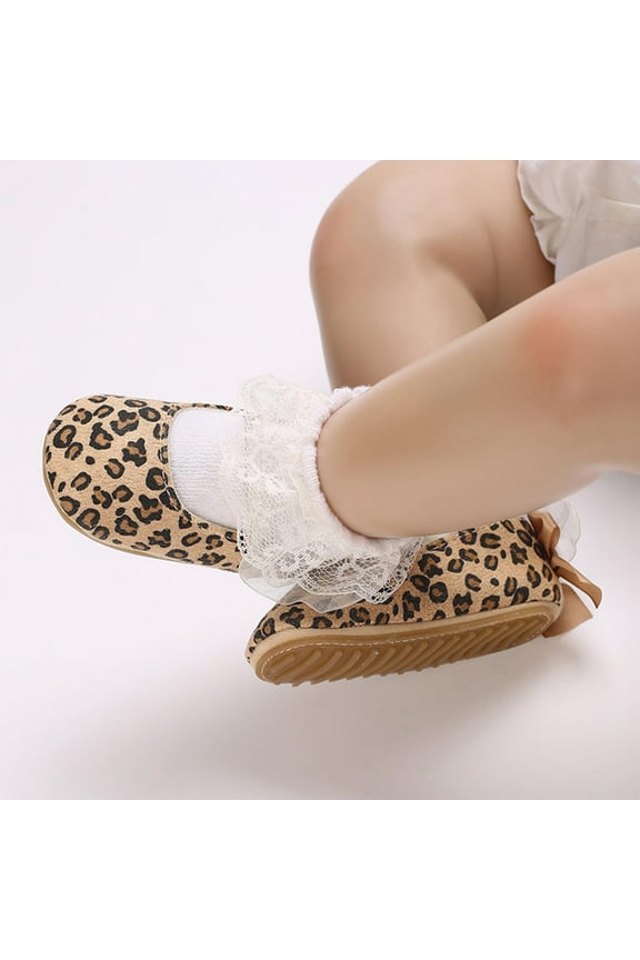 Baby Girls Dress Shoes Infant Cute Flats Non-Slip Soft Sole Princess Shoes for Newborn 6-12 Months First Walkers