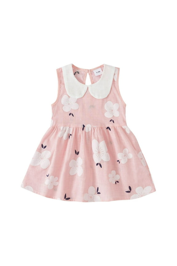 Baby Girls Princess Dress Floral Print Sleeveless Party Skirt Dress Infant Girls Summer Outfits Clothes