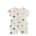 thumbnail image 1 of Utoimkio Baby Onesies Unisex Cotton Linen Romper Cute Print Short Sleeve Jumpsuit Summer Overall Clothes Size 0-12M, 1 of 3