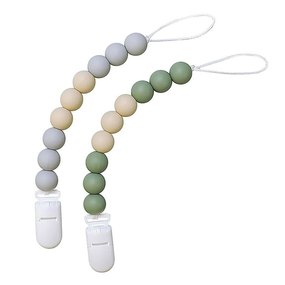 Utoimkio Pacifier Clips,Silicone Pacifier Holder with One Piece Design,BPA Free,Pacifier Chain with Clip for Teether Toys,Newborn Shower Gift for Boy 3 Months 