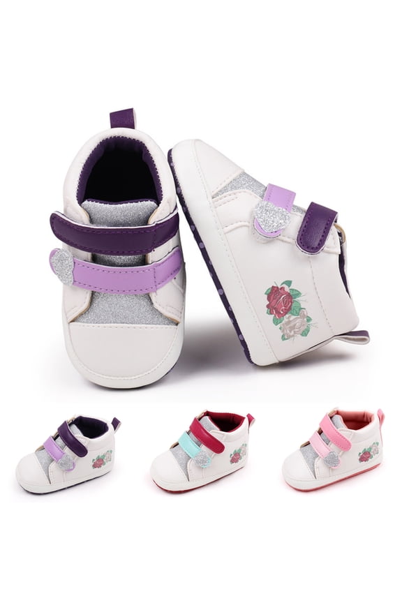 Baby Shoes Boys Girls First Walkers Cute Soft Sole Non-Slip Comfort Toddler Sneakers Prewalkers for 3-11 Months First Walkers