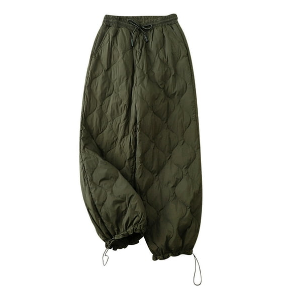 Utoimkio Baggy Wide Leg Pants for Women Casual Drawstring Elastic Waist Loose Cotton Warm Lounge Pants for Women