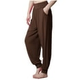 thumbnail image 1 of Utoimkio Baggy Wide Leg Pants for Women Casual Elastic Waist Loose Yoga Workout Pants for Women with Pockets, 1 of 6