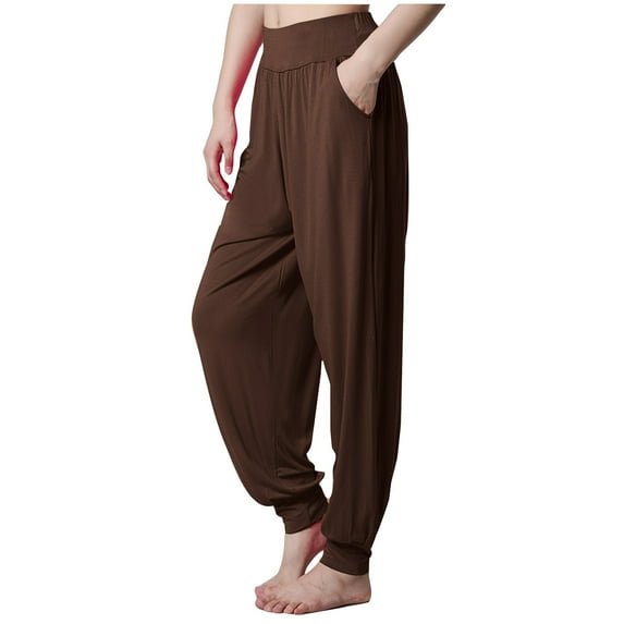Utoimkio Baggy Wide Leg Pants for Women Casual Elastic Waist Loose Yoga Workout Pants for Women with Pockets