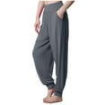 thumbnail image 1 of Utoimkio Baggy Wide Leg Pants for Women Casual Elastic Waist Loose Yoga Workout Pants for Women with Pockets, 1 of 6