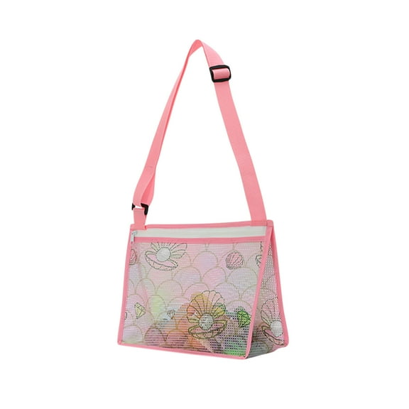 Utoimkio Beach Toy Mesh Beach Bags for Kids,Shell Collecting Bags Sand Toy Tote Bag with Adjustable Carrying Straps Perfect Fun for Kids Hunting Shells in The Sand