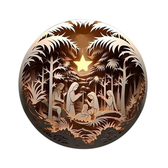 Utoimkio Christmas Decorations Indoor 2024 Nativity Scene Christmas Ornaments,Acrylic Birth Blessing Pendants Christian Tree Ornaments Religious Xmas Decor for Home Party Supplies