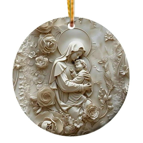 Utoimkio Christmas Decorations Indoor 2024 Nativity Scene Christmas Ornaments,Acrylic Christian Tree Ornaments Religious Xmas Decor for Home Party Supplies