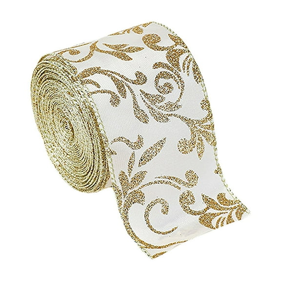 Utoimkio Christmas Decorative Ribbon for Christmas Tree,Gift Wrapping Party Supplies,1 Roll 2.1 Yards Christmas Decor Ribbon for DIY Wreath Decorations Christmas Fall Crafts Decorations