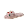 thumbnail image 1 of Utoimkio Christmas Fuzzy Slippers for Women Men's and Women's Couple Shoes Flat Plush Non-slip Home Shoes Linen Comfortable Platform Slippers, 1 of 8