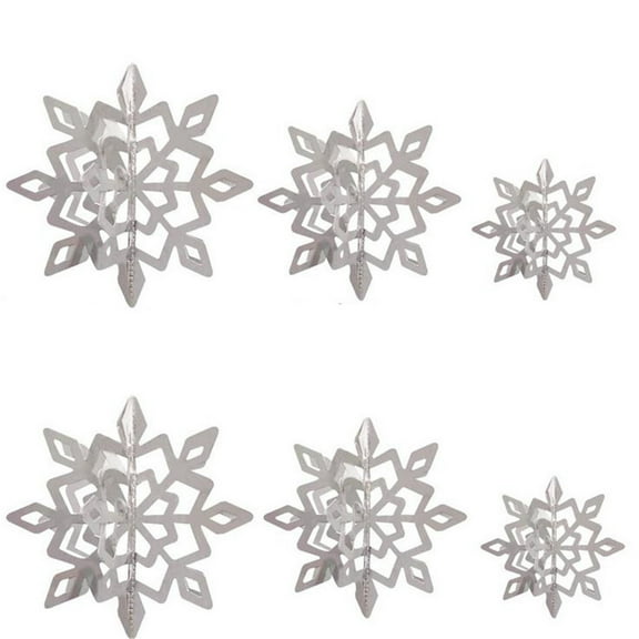 Utoimkio Christmas Ornaments 6pcs Snowflakes Ornaments Plastic Glitter Snowflake for Winter Indoor Outdoor Christmas Tree Window Room Decorations Giant Craft Snowflakes