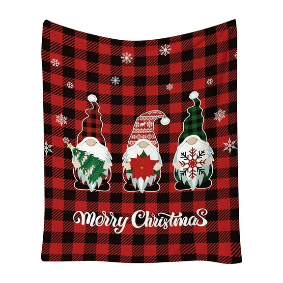 Utoimkio Christmas Throw Blanket Christmas Decor Holiday Christmas Snowflake Gnomes Doll Print Fleece Blanket,Soft Warm Winter Breathable Blanket for Sofa Bedroom