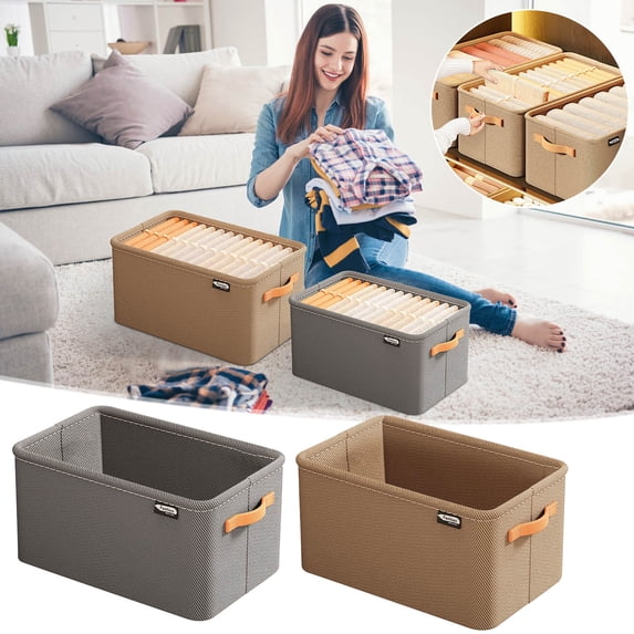 Utoimkio Collapsible Clothes Storage Boxes for Organizing,Portable Large Capacity Fabric Storage Basket Clothes Storage Bin with Sturdy Handle for Organizing Blankets,Clothes,Pillows