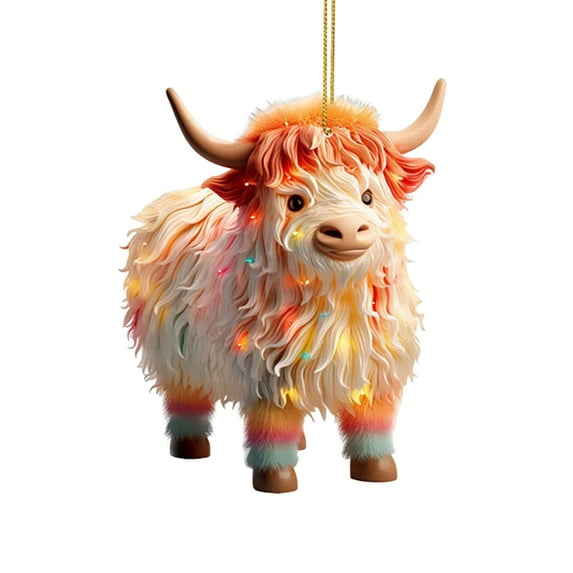 Utoimkio Cute Cow Pendants Christmas Ornaments 2024 Christmas Tree Decorations Pendant Christmas Tree Ornaments,Acrylic Xmas Tree Hanging Decor Party Supplies