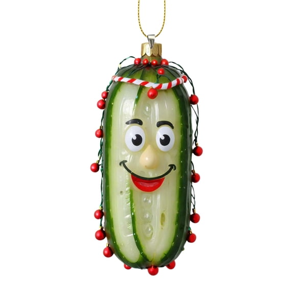 Lilixerw Funny Cucumber Acrylic Pendant,Multifunctional Mini Christmas Tree Ornament for Car&Gift Decoration,2.36Inch Festive Hanging Ornament