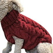 Utoimkio Clearance Dog Sweater Turtleneck Sleeveless Knitted Dog Sweater Pet Warm Clothes,Fall Winter Warm Dog Clothes for Small Medium Large Dogs