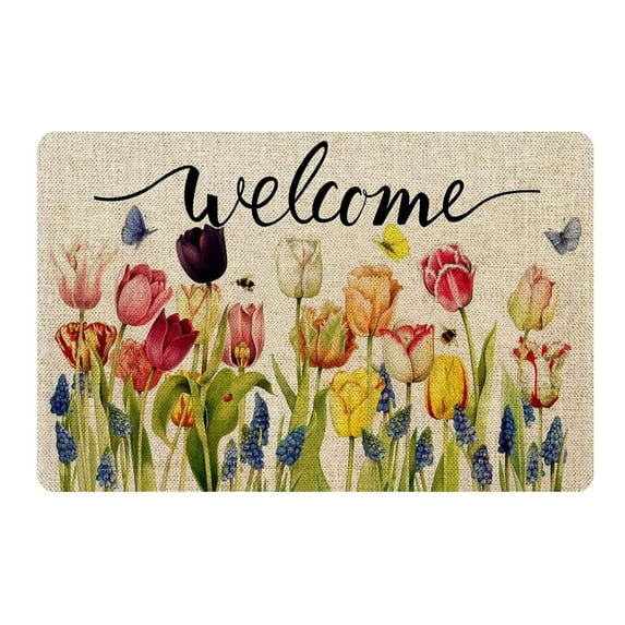 Utoimkio Clearance Easter Welcome Doormat Indoor Easter Door Mat,Easter Outdoor Mat Non Slip Front Porch Rugs for Home Entrance Decoration,15.7x23.6 Inch