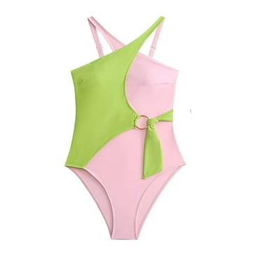 Utoimkio Clearance Family Swimsuits Matching Set Tummy Control One Piece Bathing Suits Color Block Beachwear Summer Parent-Child Tankini Swimwear