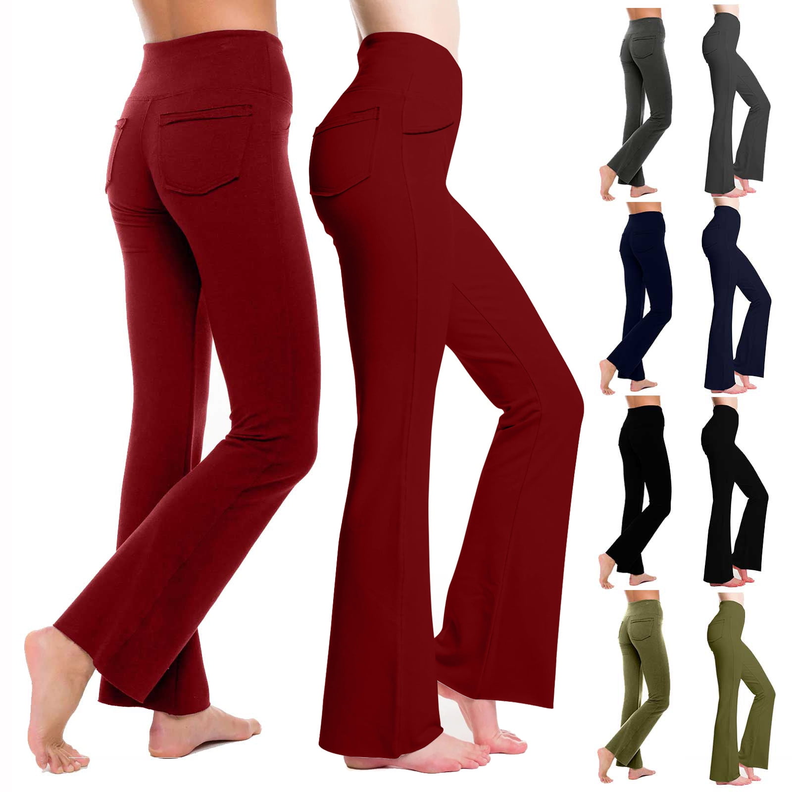 Utoimkio Clearance Flare Yoga Pants for Women High Waisted Wide Leg Pants for Women Tummy
