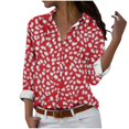thumbnail image 1 of Utoimkio Floral Print Button Down Shirts for Women Long Sleeve Regular Fit Stretch Work Blouses Tops for Women, 1 of 4