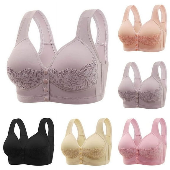 Utoimkio Front Closure Bras for Women Comfort Breathable Full Coverage Wireless Bras for Women No Underwire Everyday Bras