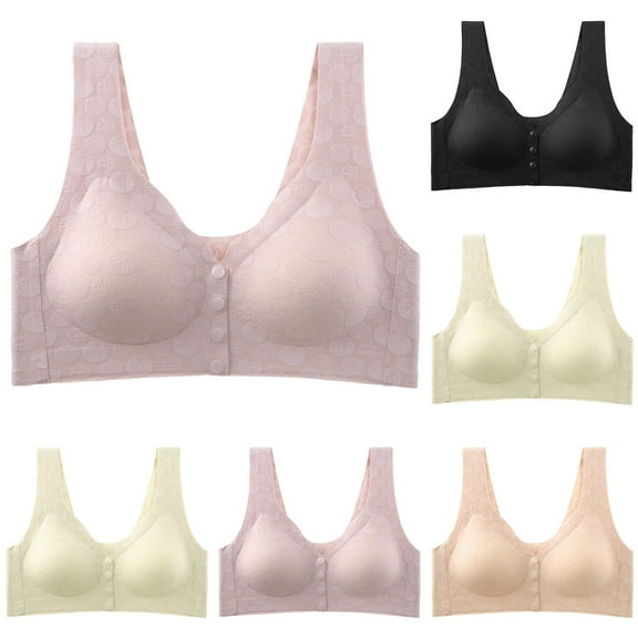 Utoimkio Front Closure Push Up Bras for Women No Underwire Full Coverage T Shirt Bras for Women Comfortable Breathable Everyday Bras