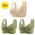 thumbnail image 1 of Utoimkio Front Closure Wireless Bras for Women 3 Pack Comfort Full Coverage Bras for Women No Underwire Everyday Bras, 1 of 5