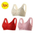 thumbnail image 1 of Utoimkio Front Closure Wireless Bras for Women 3 Pack Comfort Full Coverage Bras for Women No Underwire Everyday Bras, 1 of 9